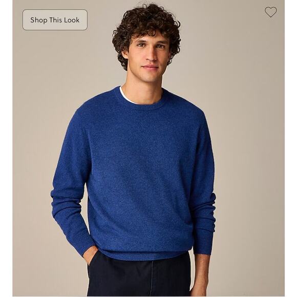 J. Crew Cashmere Crewneck Sweater Knitted Long Sleeve Blue Size Large NWOT - Picture 1 of 12